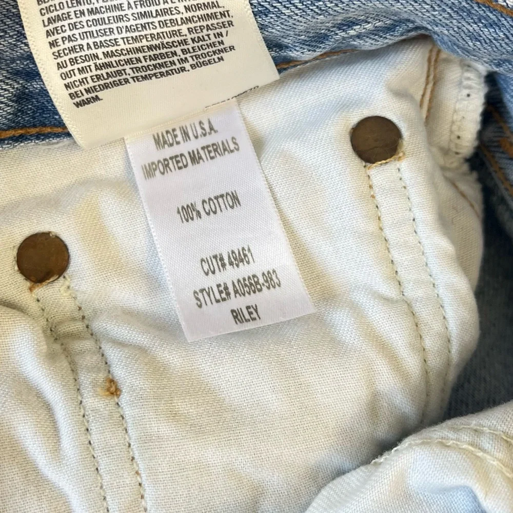 Agolde Riley High Rise Straight Crop jeans light blue distressed size 27 - Picture 6 of 12